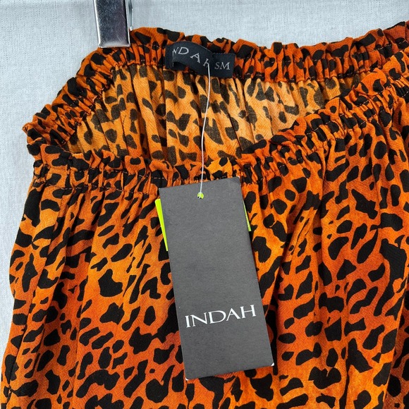INDAH Gemma Tube Top Womens Small Medium Orange Black Cheetah Animal Print NWT - Picture 11 of 16